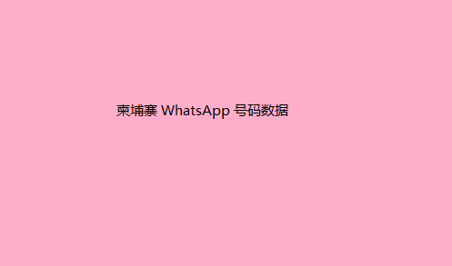 柬埔寨 WhatsApp 号码数据